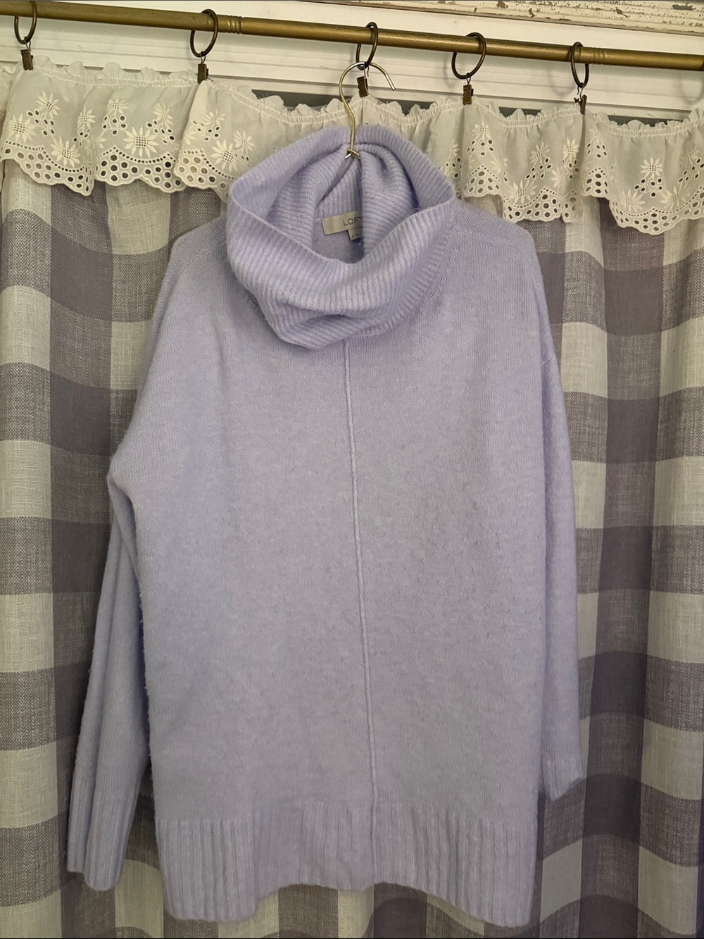 LOFT Light Lavender Cowl Neck Sweater